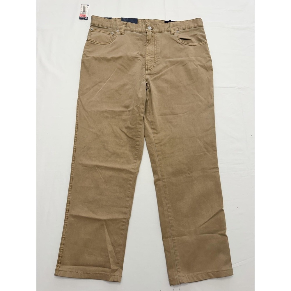 Cremieux Pants Mens 34x30 Beige Brooklyn Comfort 5 Pocket Stretch Chino Casual